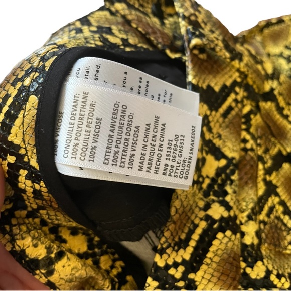 GOOD AMERICAN Good 90's Icon Faux Snake Skin Pants Gold - Picture 9 of 14